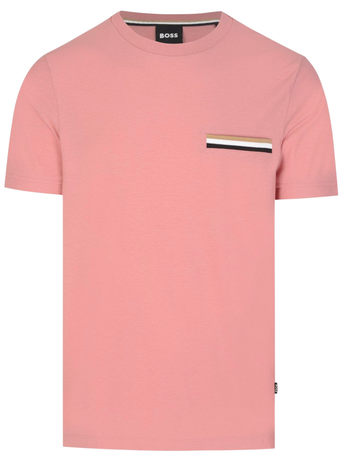 BOSS Welt-pocket Cotton T-shirt Rose Pink - MAISONDEFASHION.COM