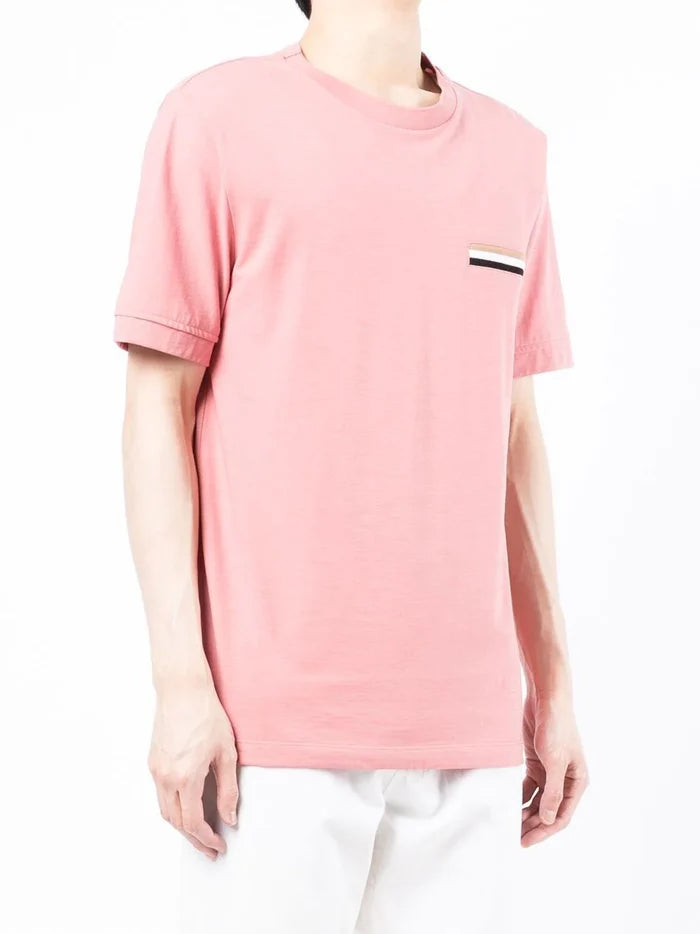 BOSS Welt-pocket Cotton T-shirt Rose Pink - MAISONDEFASHION.COM