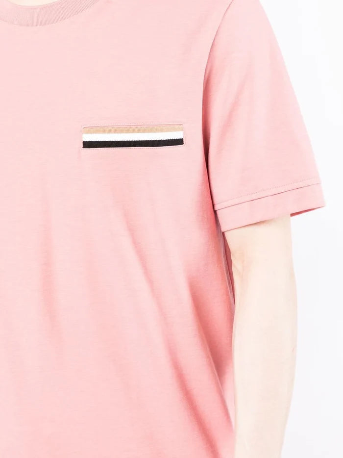 BOSS Welt-pocket Cotton T-shirt Rose Pink - MAISONDEFASHION.COM