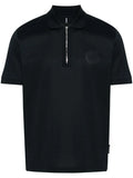 BOSS MEN X Porsche Half-Zip Short-Sleeved Polo Shirt Dark Blue - MAISONDEFASHION.COM