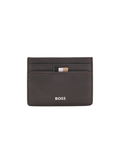 BOSS Zair Card Holder With Foil-Embossed Logo Dark Brown - MAISONDEFASHION.COM