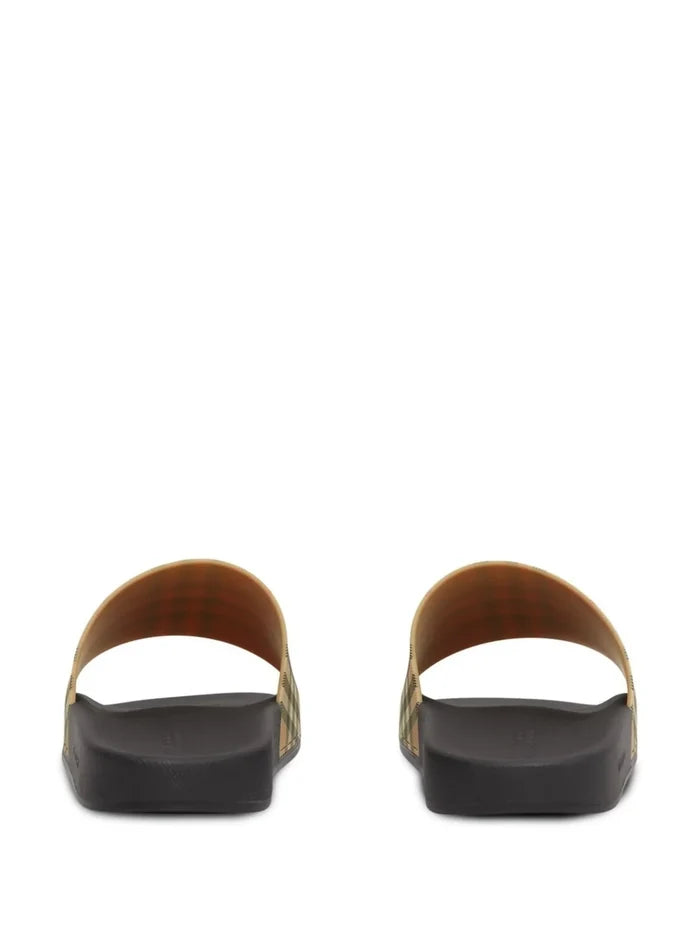 BURBERRY Check Slides Archive Beige