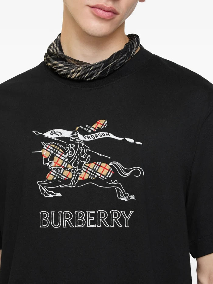 BURBERRY EKD Sketch Cotton T-shirt Black - MAISONDEFASHION.COM