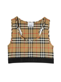 BURBERRY WOMEN Check Bra Top Archive Beige - MAISONDEFASHION.COM