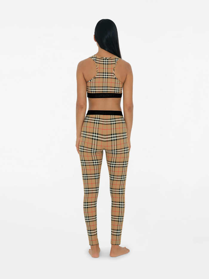 BURBERRY WOMEN Check Bra Top Archive Beige - MAISONDEFASHION.COM