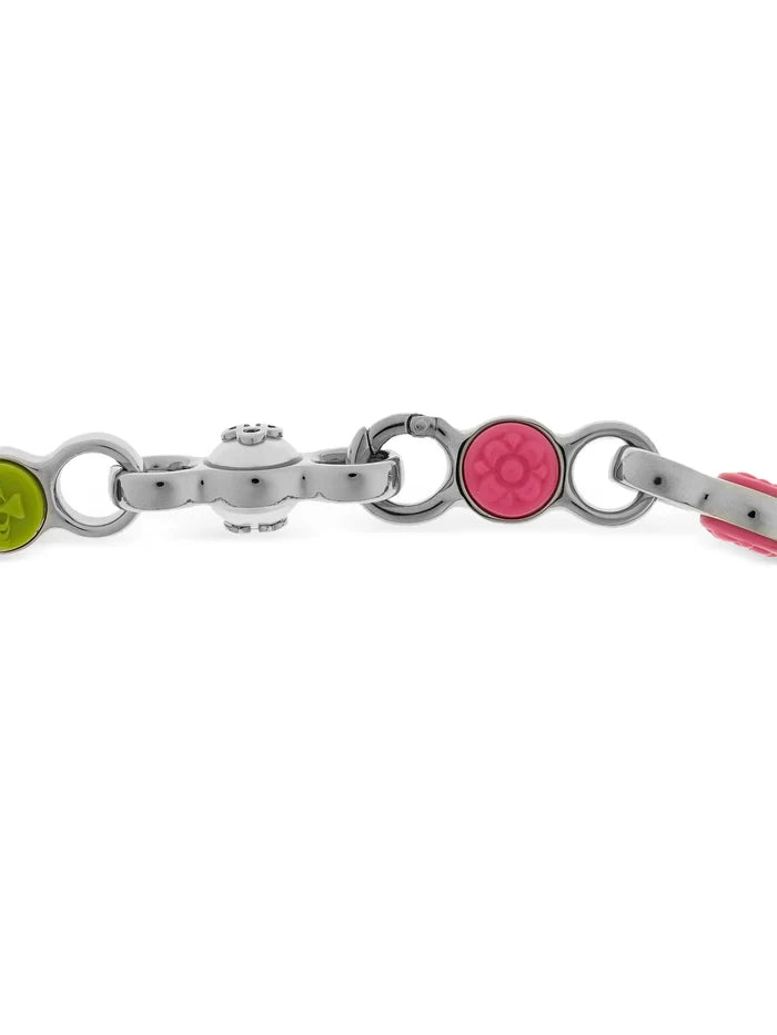 CASABLANCA Bull Link Chain Chocker Silver/Orange/Pink/Green - MAISONDEFASHION.COM