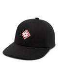 CASABLANCA MEN Diamond Logo Patch Cap Casa Logo Black - MAISONDEFASHION.COM