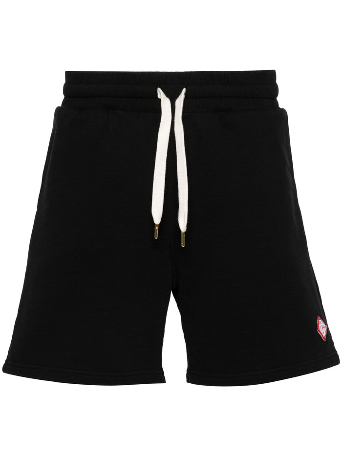 CASABLANCA MEN Diamond Logo Patch Sweat Shorts Black - MAISONDEFASHION.COM