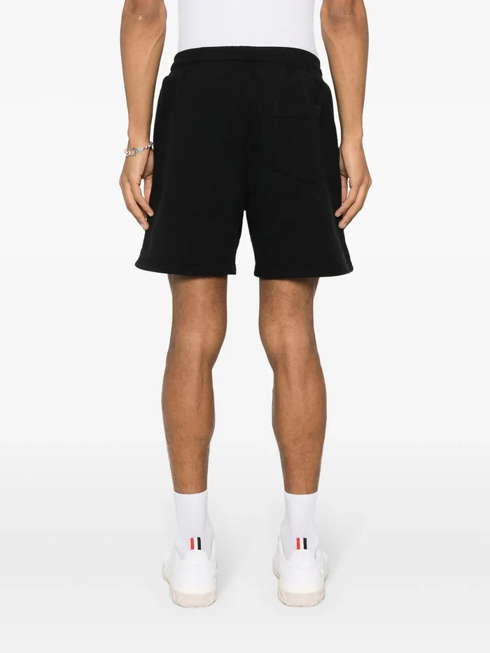 CASABLANCA MEN Diamond Logo Patch Sweat Shorts Black - MAISONDEFASHION.COM