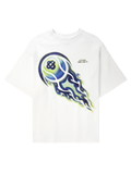 CASABLANCA Flaming Tennis Ball Oversized T-Shirt White - MAISONDEFASHION.COM