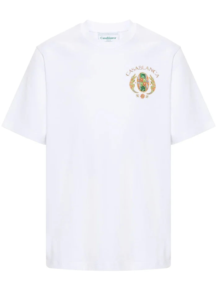 CASABLANCA MEN Joyaux D'Afrique Tennis Club Printed T-Shirt White - MAISONDEFASHION.COM
