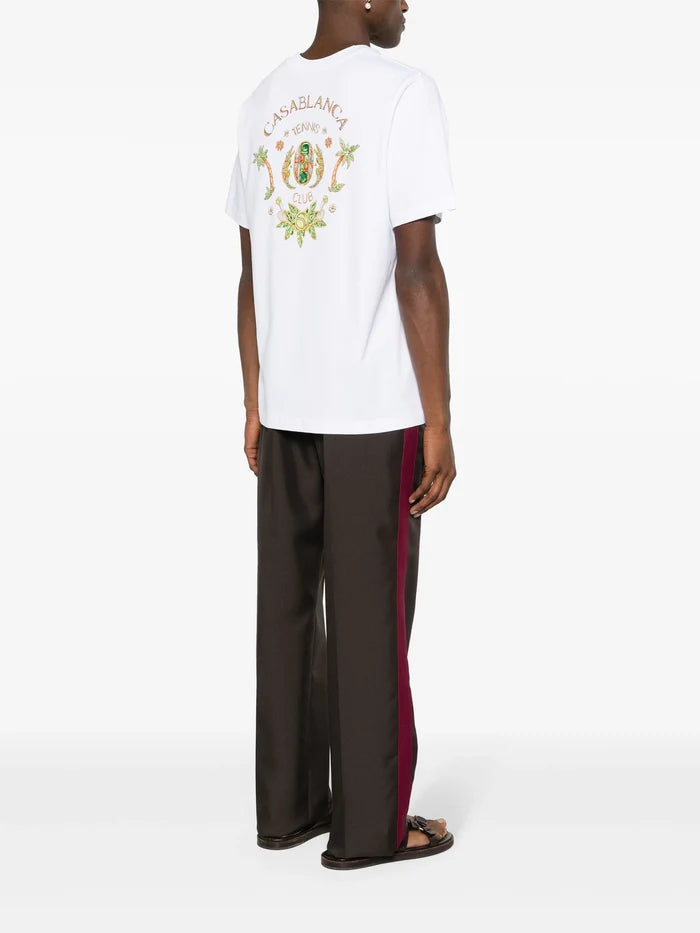 CASABLANCA MEN Joyaux D'Afrique Tennis Club Printed T-Shirt White - MAISONDEFASHION.COM