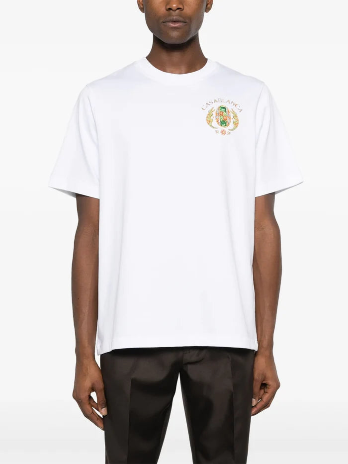 CASABLANCA MEN Joyaux D'Afrique Tennis Club Printed T-Shirt White - MAISONDEFASHION.COM