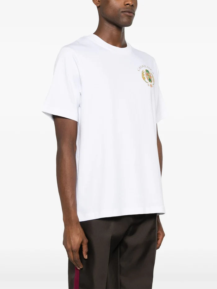 CASABLANCA MEN Joyaux D'Afrique Tennis Club Printed T-Shirt White - MAISONDEFASHION.COM