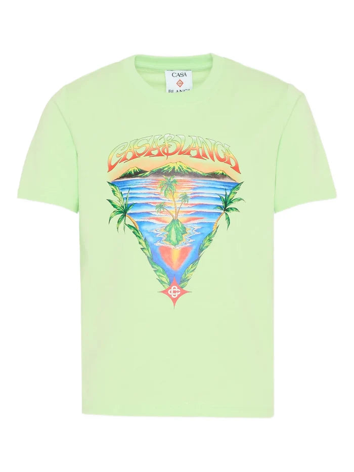 CASABLANCA KIDS Boys Innocence Triangle Kids T-shirt Green - MAISONDEFASHION.COM
