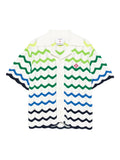 CASABLANCA KIDS Boys Wave Knit Shirt White - MAISONDEFASHION.COM