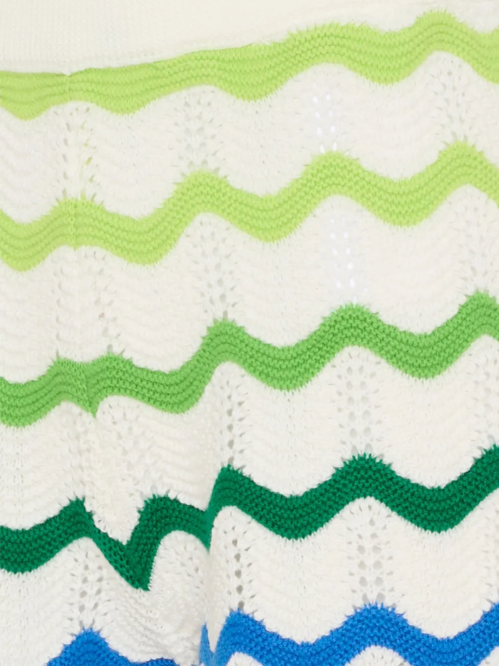 CASABLANCA KIDS Boys Wave Knit Shorts White - MAISONDEFASHION.COM