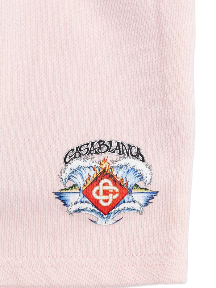 CASABLANCA KIDS Girls Waves Sweatshorts Pink - MAISONDEFASHION.COM