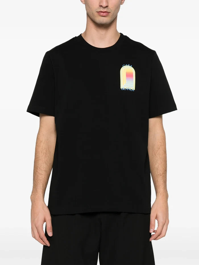 CASABLANCA L'arche Classic T-shirt Black - MAISONDEFASHION.COM