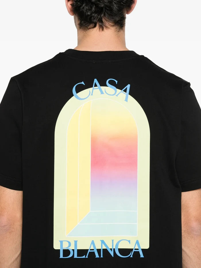 CASABLANCA L'arche Classic T-shirt Black - MAISONDEFASHION.COM