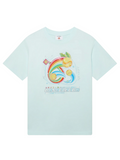CASABLANCA Manga Tennis Ball Short Sleeve T-Shirt Pale Blue - MAISONDEFASHION.COM