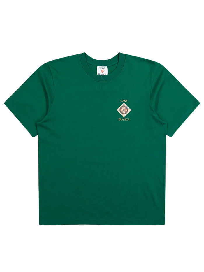 CASABLANCA Plafond Orne De Musique Short Sleeve T‑Shirt Green - MAISONDEFASHION.COM
