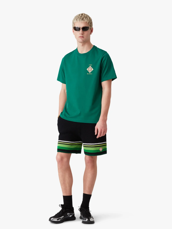 CASABLANCA Plafond Orne De Musique Short Sleeve T‑Shirt Green - MAISONDEFASHION.COM
