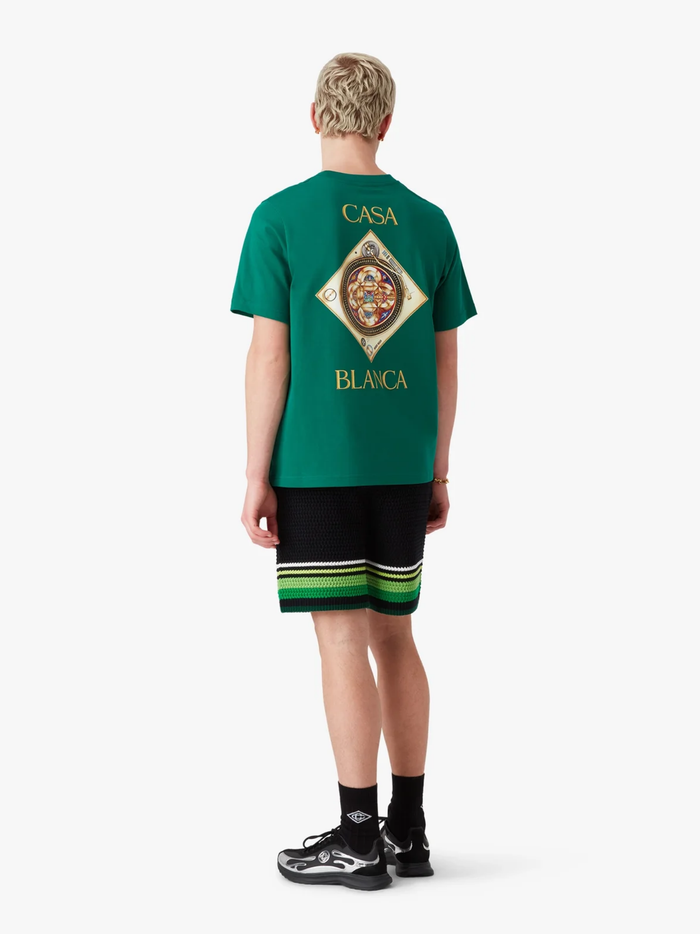 CASABLANCA Plafond Orne De Musique Short Sleeve T‑Shirt Green - MAISONDEFASHION.COM
