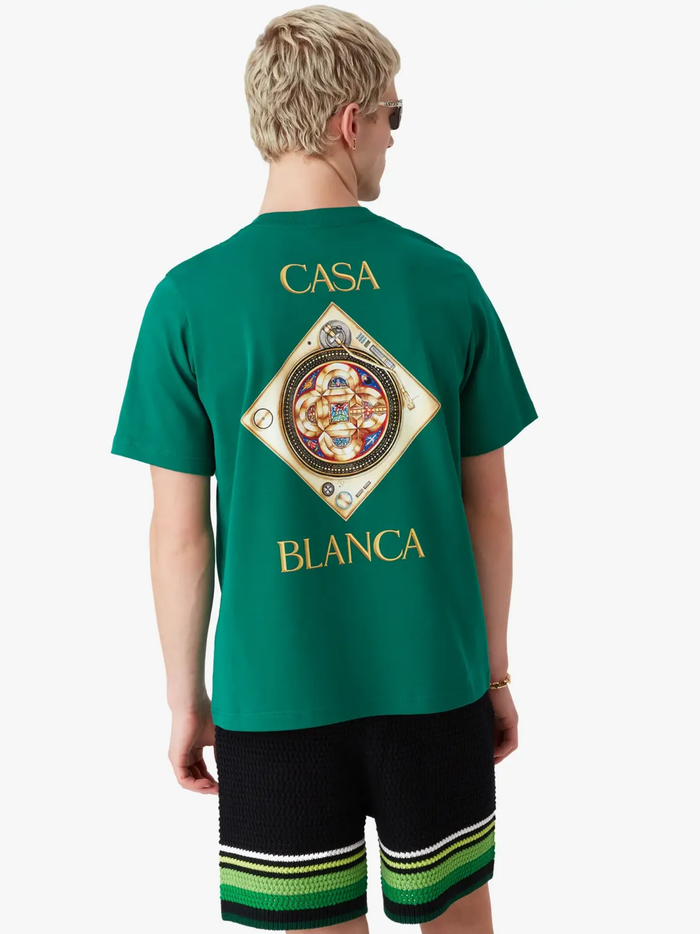 CASABLANCA Plafond Orne De Musique Short Sleeve T‑Shirt Green - MAISONDEFASHION.COM