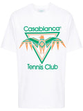CASABLANCA MEN Playful Eagle Logo Cotton T-Shirt White - MAISONDEFASHION.COM