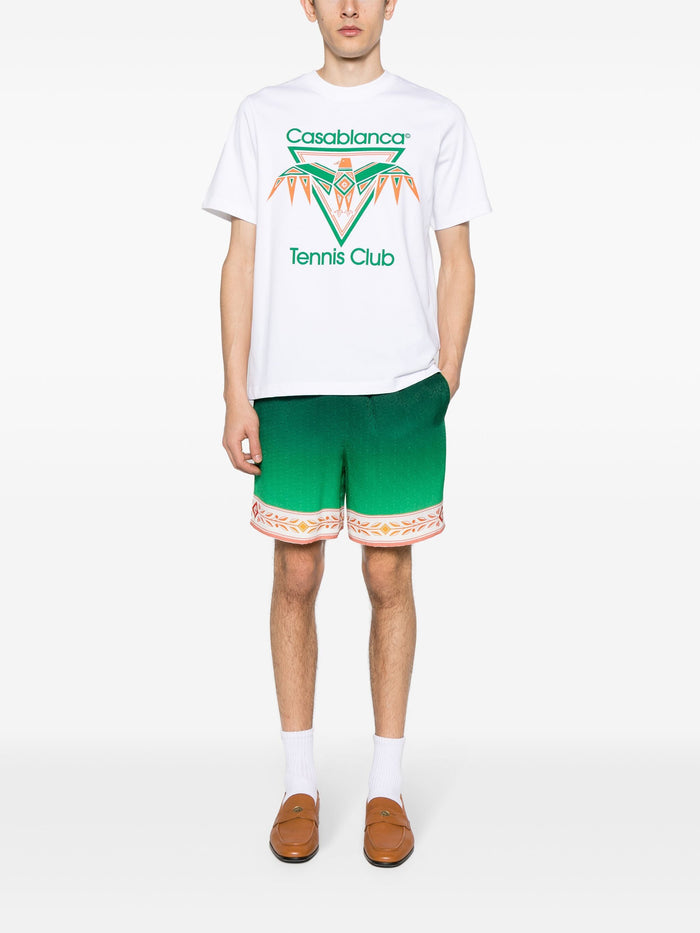 CASABLANCA MEN Playful Eagle Logo Cotton T-Shirt White - MAISONDEFASHION.COM