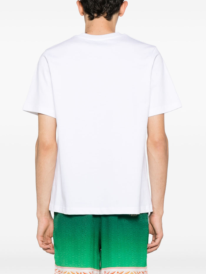 CASABLANCA MEN Playful Eagle Logo Cotton T-Shirt White - MAISONDEFASHION.COM