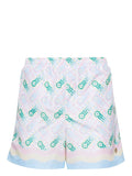 CASABLANCA MEN Printed Swim-Shorts Ping Pong Monogram - MAISONDEFASHION.COM