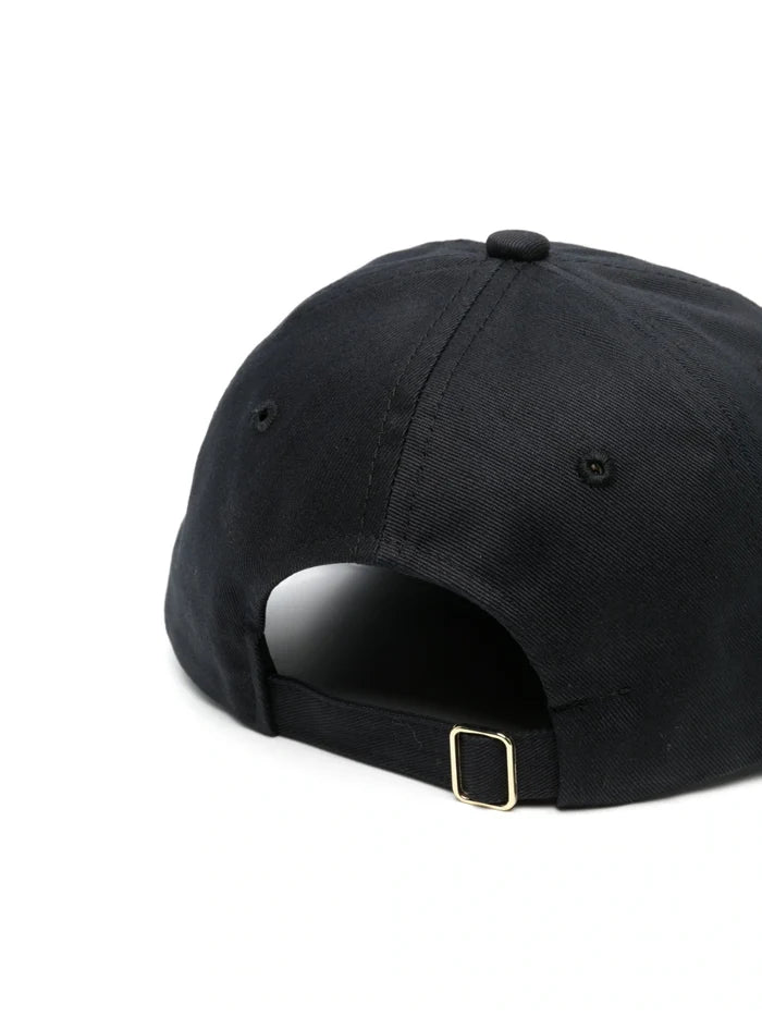 CASABLANCA Rainbow Monogram Patch Cap Black/Multicolour - MAISONDEFASHION.COM