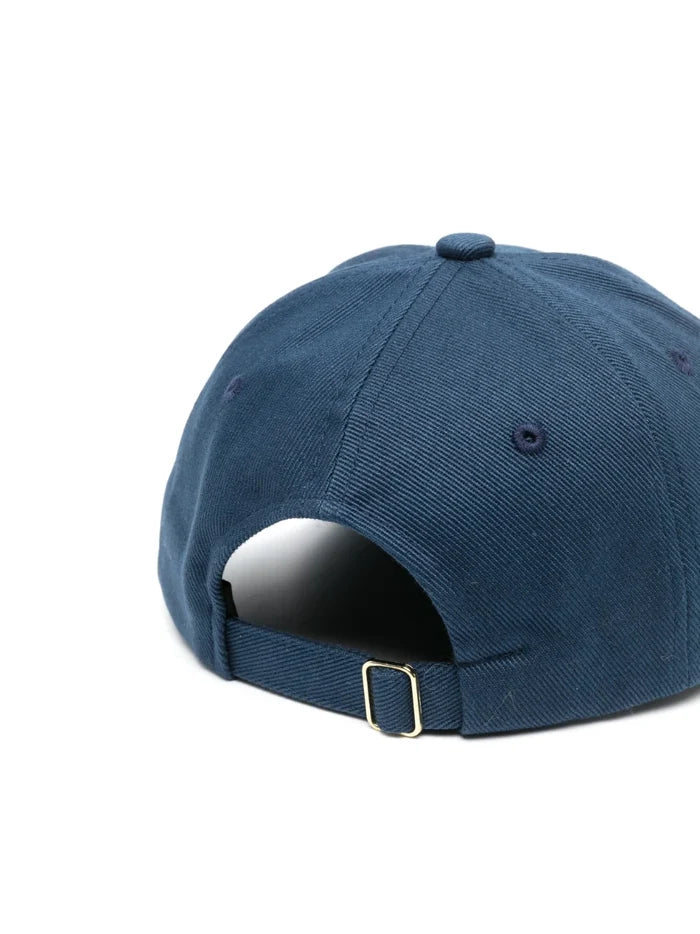 CASABLANCA Stacked Logo Embroidered Cap Navy/Multicolour - MAISONDEFASHION.COM