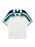 CASABLANCA Stripe Short Sleeve Knitted Shirt White - MAISONDEFASHION.COM