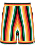 CASABLANCA MEN Striped Towelling Cotton Blend Shorts Multi - MAISONDEFASHION.COM