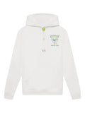 CASABLANCA Tennis Club Icon Hooded Sweatshirt White - MAISONDEFASHION.COM