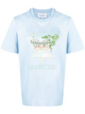 CASABLANCA Tennis Club Icon Pastelle Printed T-Shirt Pale Blue - MAISONDEFASHION.COM