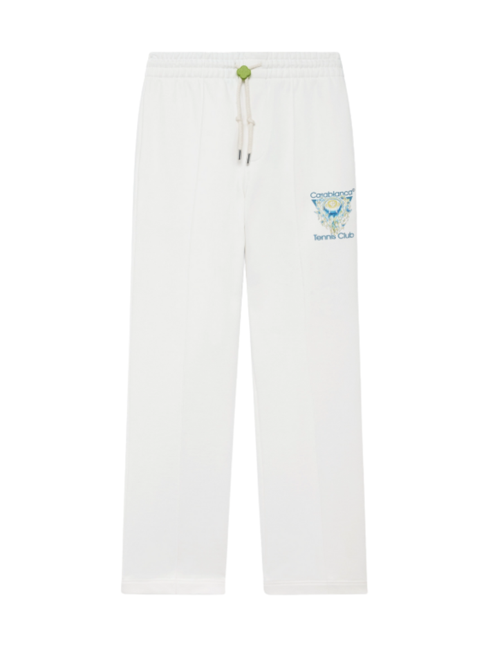CASABLANCA Tennis Club Icon Pintuck Joggers White - MAISONDEFASHION.COM