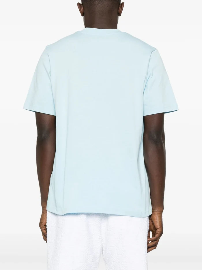 CASABLANCA MEN Tennis Club Icon Screen Printed T-Shirt Pale Blue - MAISONDEFASHION.COM
