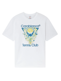 CASABLANCA Tennis Club Icon Short Sleeve T‑shirt White - MAISONDEFASHION.COM