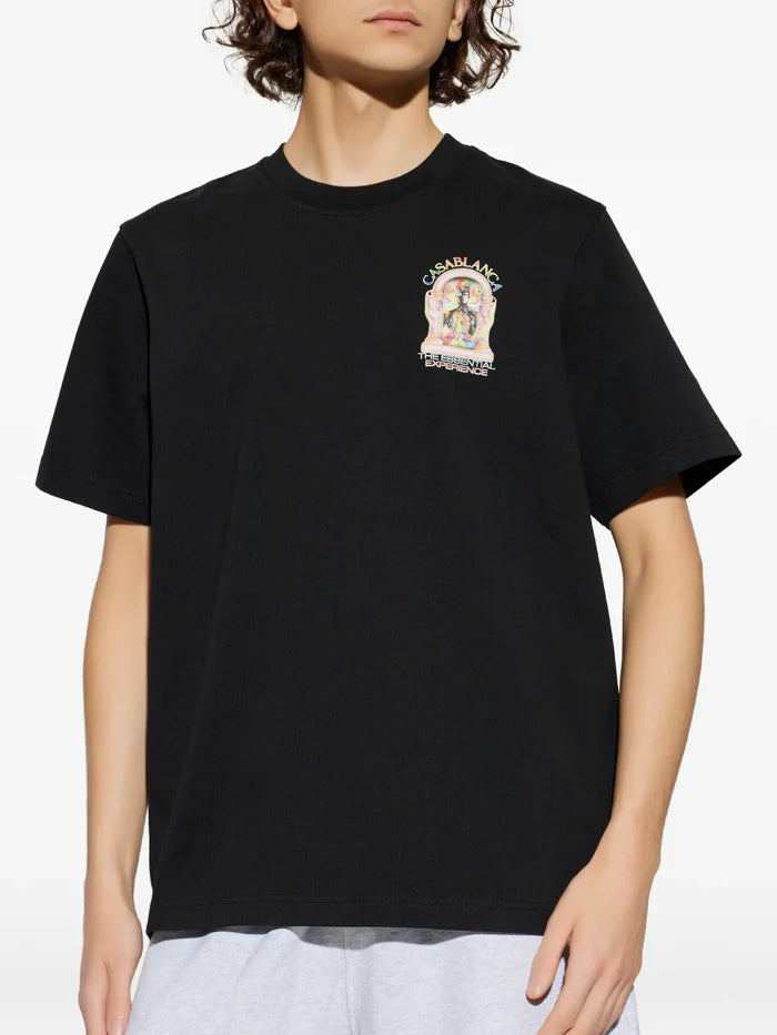 CASABLANCA The Essential Experience L'arche Classic T-shirt Black - MAISONDEFASHION.COM