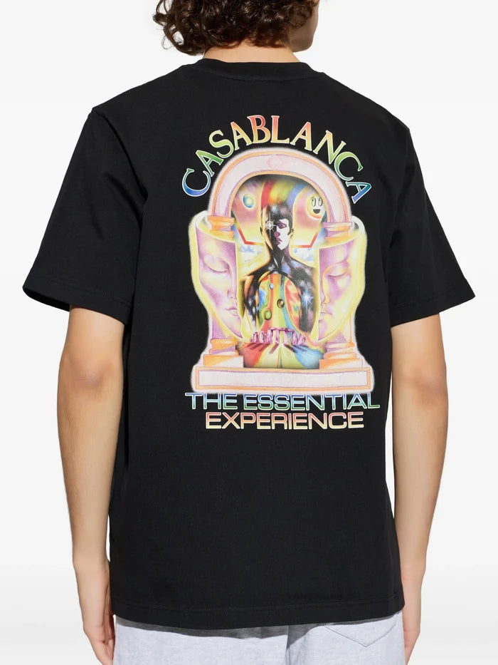 CASABLANCA The Essential Experience L'arche Classic T-shirt Black - MAISONDEFASHION.COM