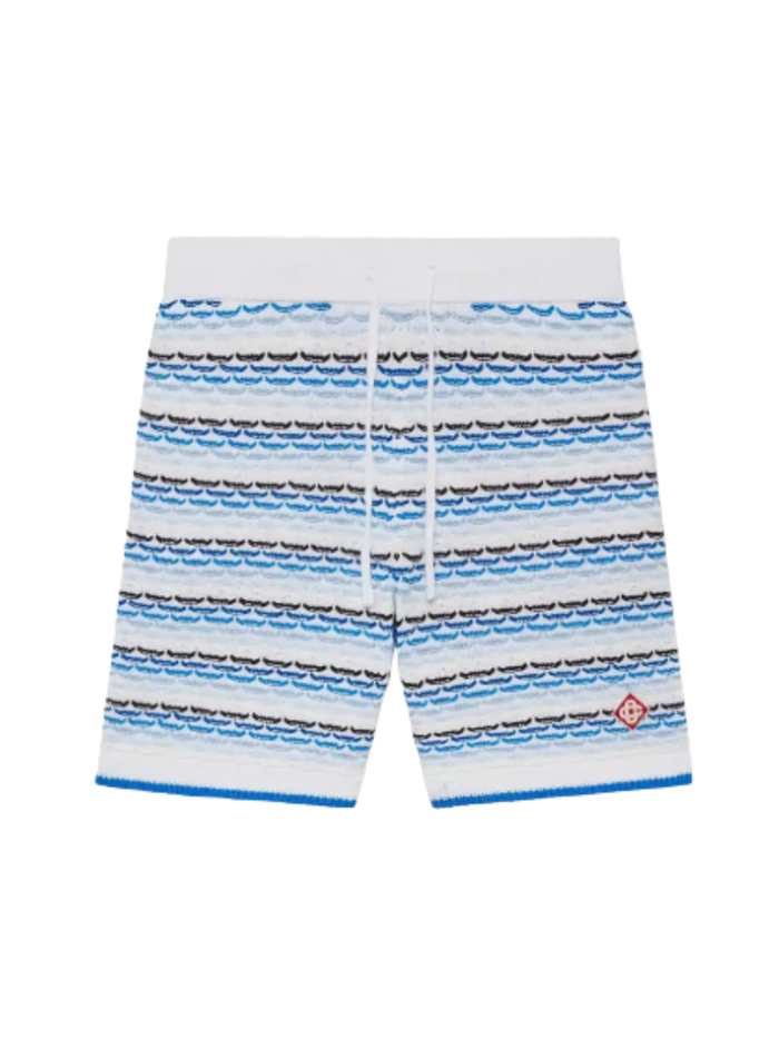 CASABLANCA Tuck Stitch Shorts Blue - MAISONDEFASHION.COM