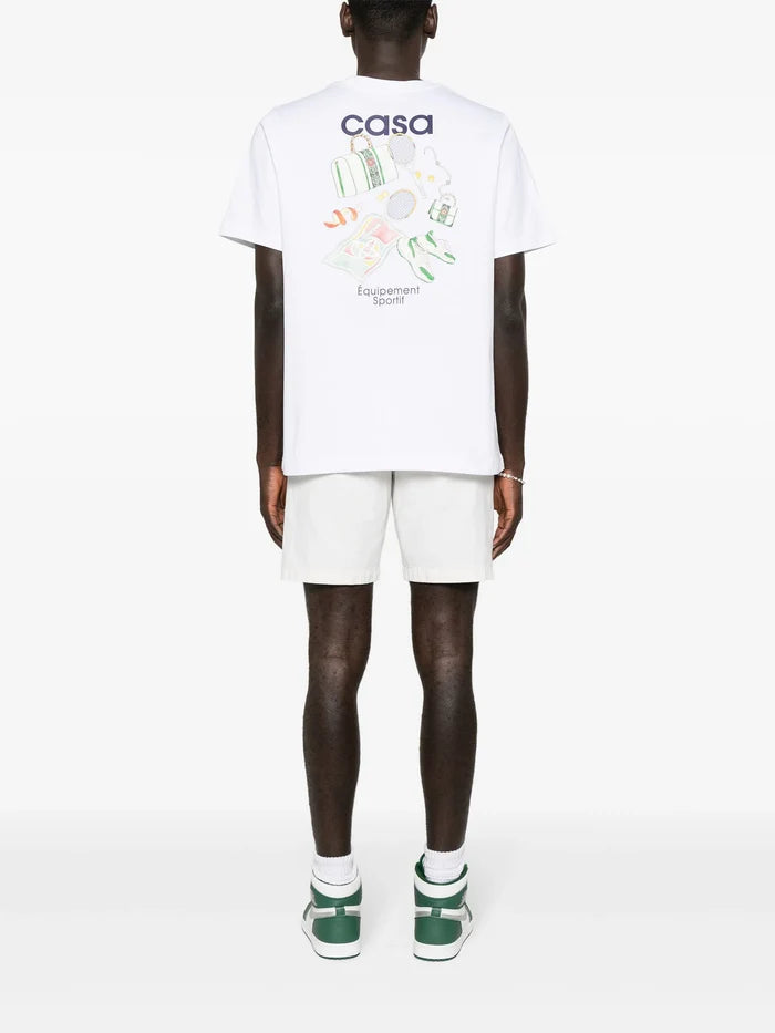 CASABLANCA UNISEX Equipement Sportif Printed T-Shirt White - MAISONDEFASHION.COM