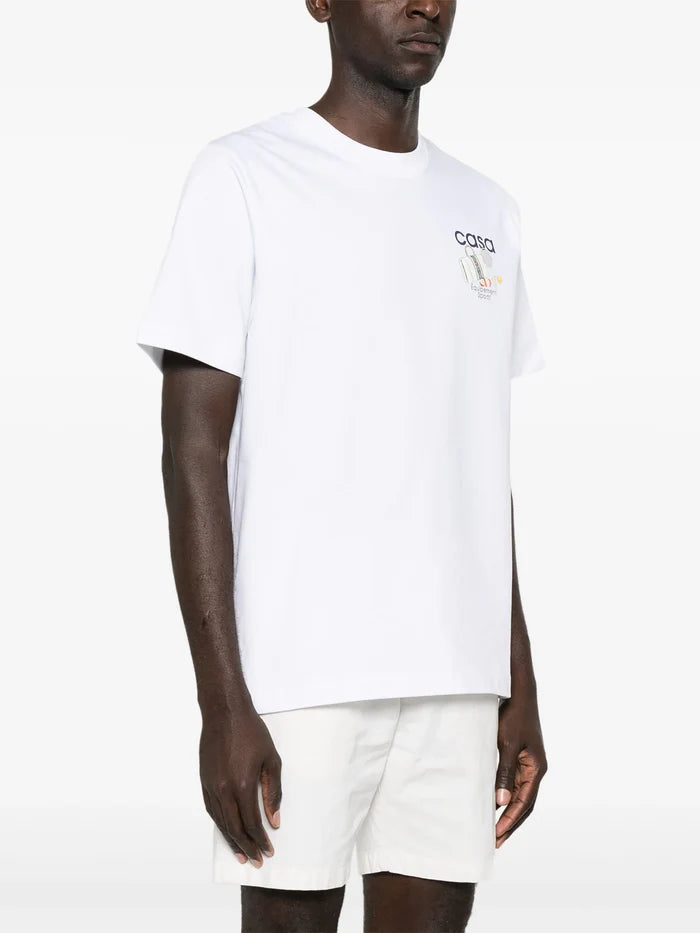 CASABLANCA UNISEX Equipement Sportif Printed T-Shirt White - MAISONDEFASHION.COM
