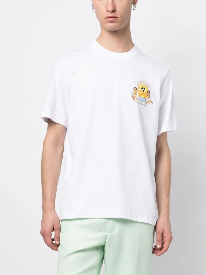 CASABLANCA Unisex Studio De Musique Printed T-Shirt White - MAISONDEFASHION.COM