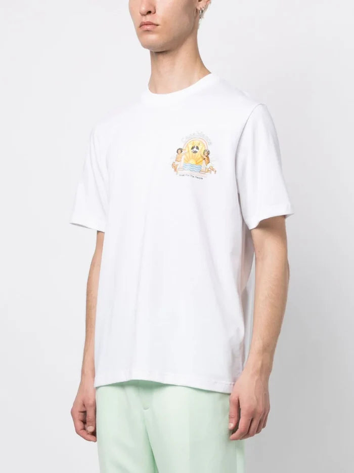 CASABLANCA Unisex Studio De Musique Printed T-Shirt White - MAISONDEFASHION.COM