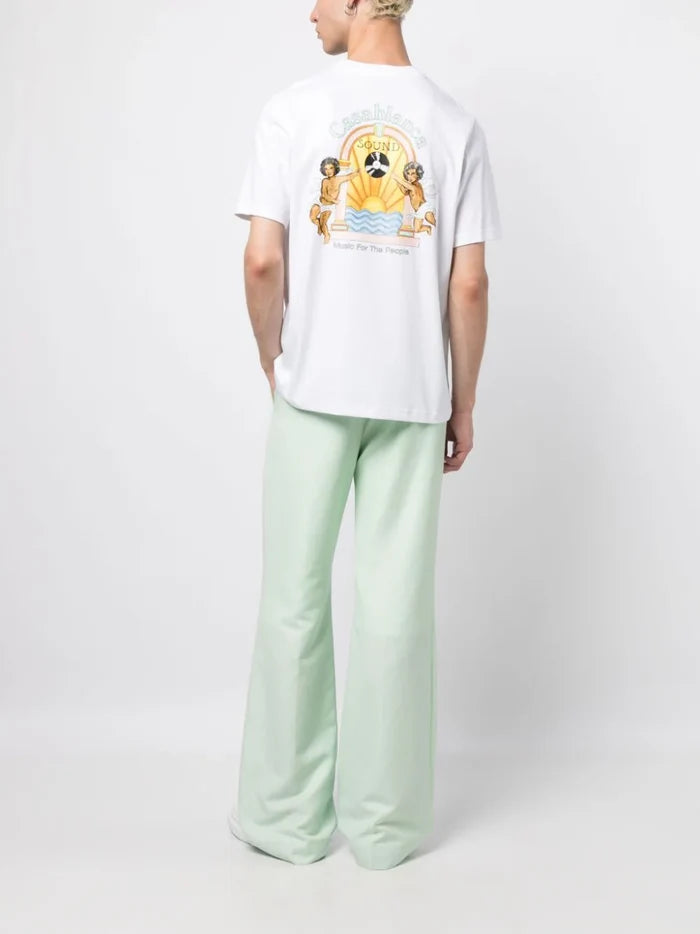 CASABLANCA Unisex Studio De Musique Printed T-Shirt White - MAISONDEFASHION.COM